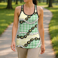 Green Palaka Hawaii Hollow Tank Top Kukui Nut Pikake Lei Hawaiian Tapa Pattern - Polynesian Pride