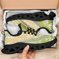Green Palaka Hawaii Leis Clunky Sneakers Hawaiian-plaid Elegant Tropical Vibes
