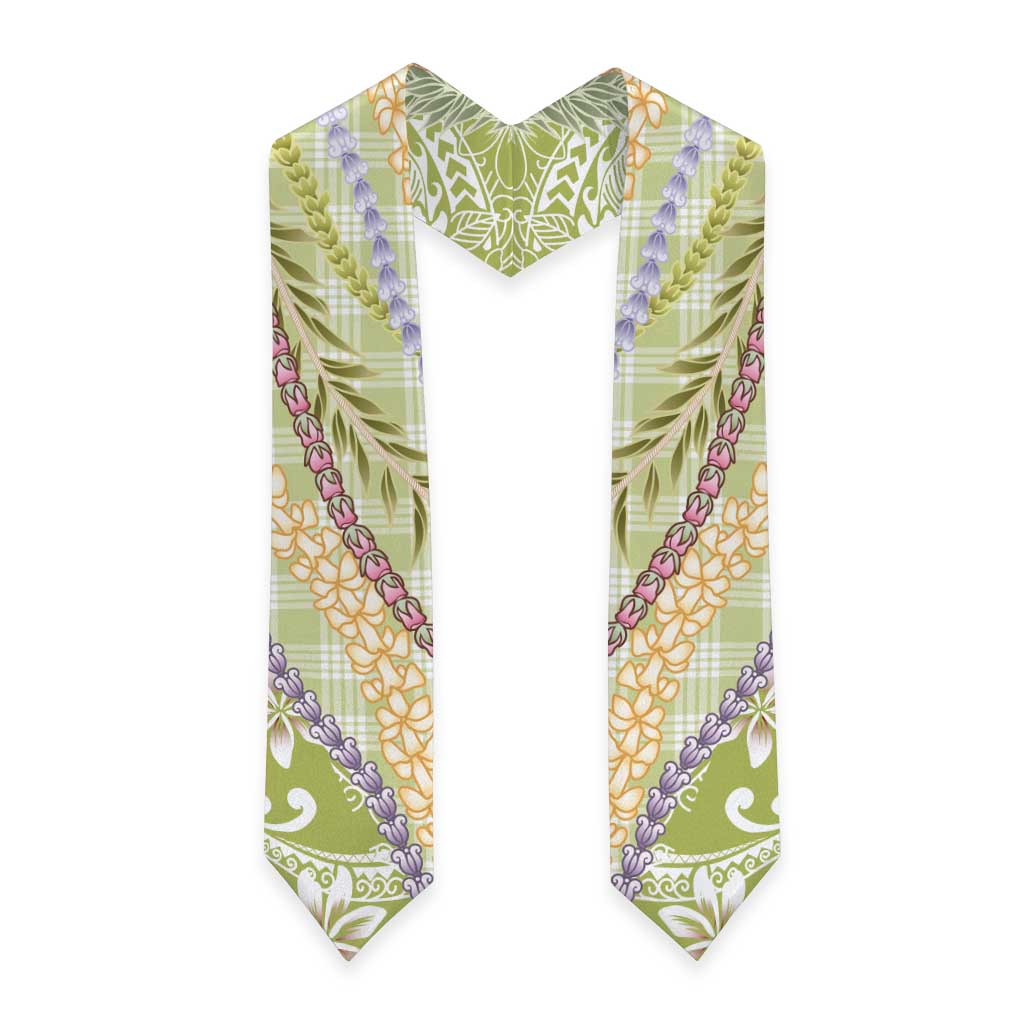 Green Palaka Hawaii Leis Graduation Stole Hawaiian-plaid Elegant Tropical Vibes - Polynesian Pride