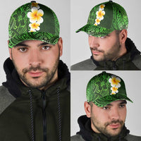 Green Polynesia Classic Cap Plumeria Tropical Leaves With Galaxy Polynesian Art LT14