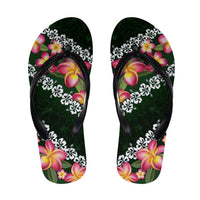 Green Polynesia Flip Flops Plumeria Hibiscus Tropical Vibes LT14 Green - Polynesian Pride