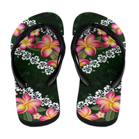 Green Polynesia Flip Flops Plumeria Hibiscus Tropical Vibes LT14 - Polynesian Pride