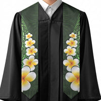 Green Polynesia Graduation Stole Plumeria Tropical Leaves With Galaxy Polynesian Art LT14 - Polynesian Pride