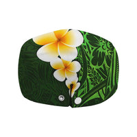 Green Polynesia Jeff Hat Plumeria Tropical Leaves Galaxy Polynesian Art - Polynesian Pride