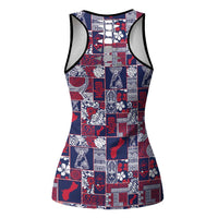 Guam Felis Pasgua Hollow Tank Top Pacific Patchwork Xmas Vibes LT9 - Polynesian Pride