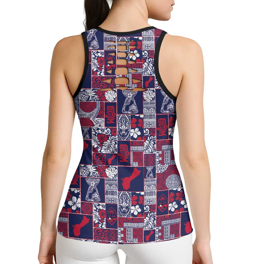 Guam Felis Pasgua Hollow Tank Top Pacific Patchwork Xmas Vibes LT9 - Polynesian Pride