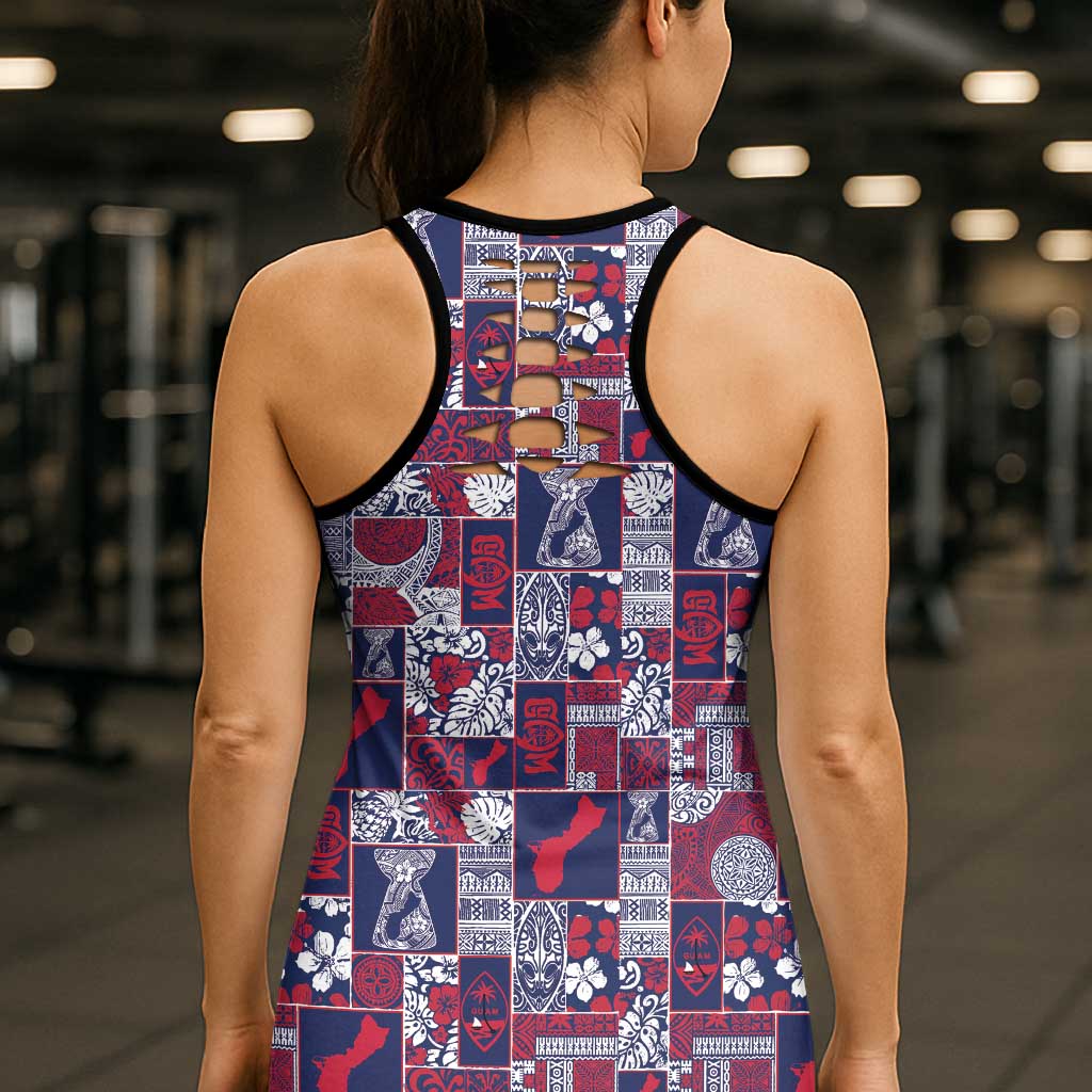 Guam Felis Pasgua Hollow Tank Top Pacific Patchwork Xmas Vibes LT9 - Polynesian Pride