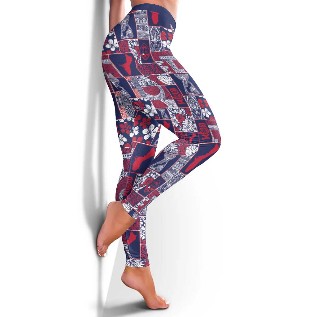 Guam Felis Pasgua Leggings Pacific Patchwork Xmas Vibes - Polynesian Pride