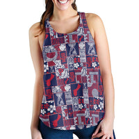 Guam Felis Pasgua Women Racerback Tank Pacific Patchwork Xmas Vibes - Polynesian Pride