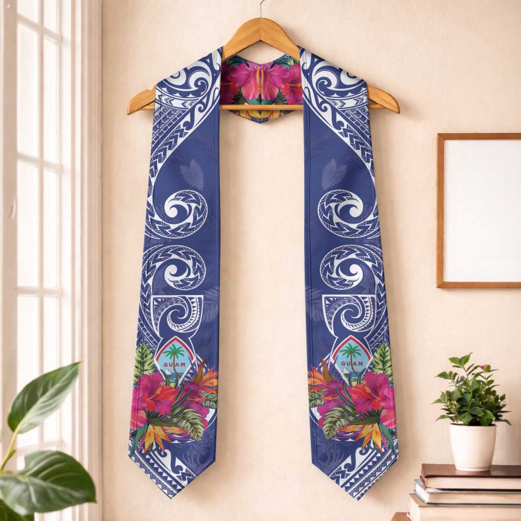 Hafa Adai Guam History and Chamorro Heritage Day Graduation Stole Blue Latte Stone