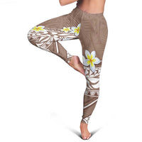 Hawaii Aloha Leggings Plumeria Vintage - Brown
