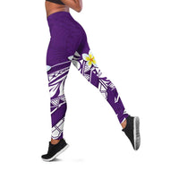 Hawaii Aloha Leggings Plumeria Vintage - Violet LT7 Violet - Polynesian Pride