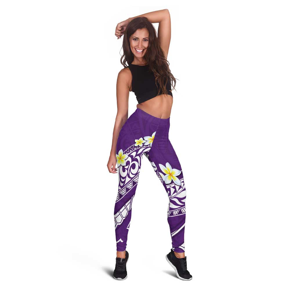 Hawaii Aloha Leggings Plumeria Vintage - Violet LT7 - Polynesian Pride