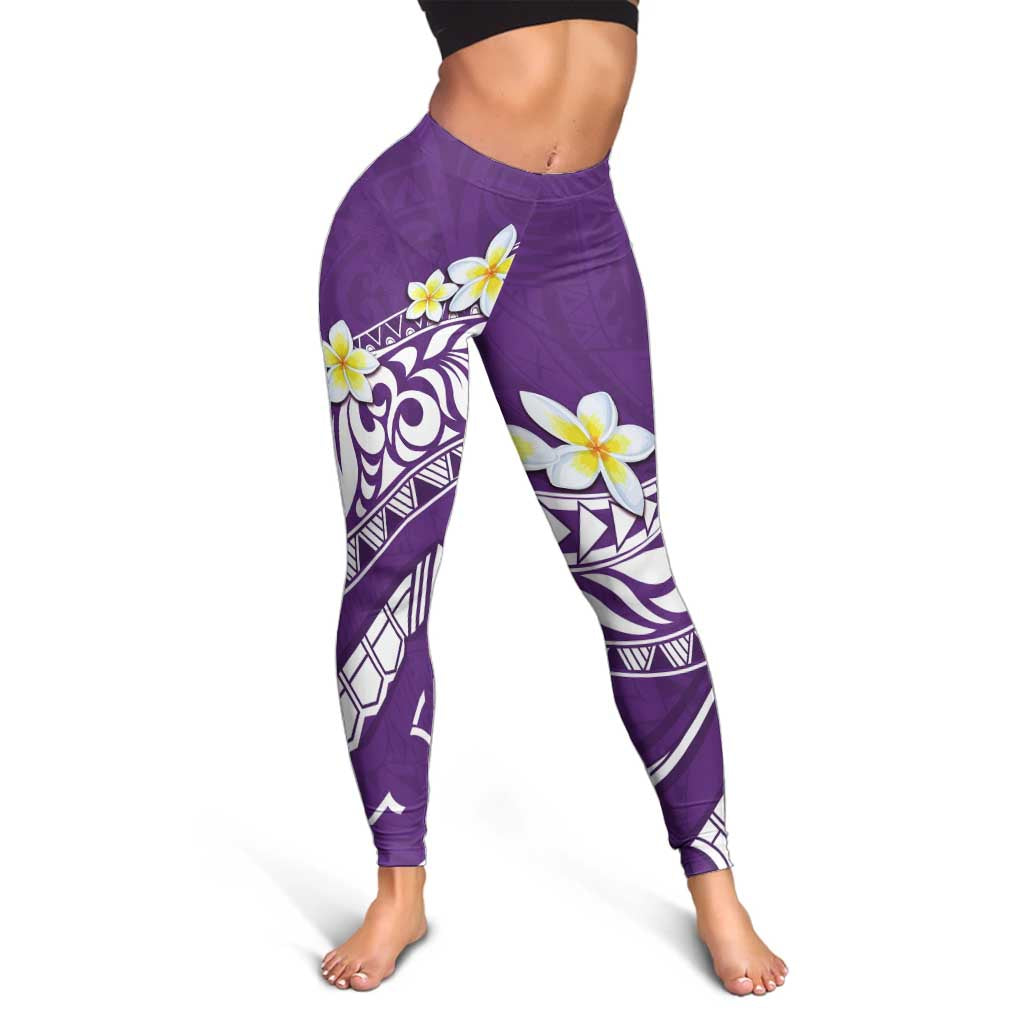 Hawaii Aloha Leggings Plumeria Vintage - Violet LT7 - Polynesian Pride
