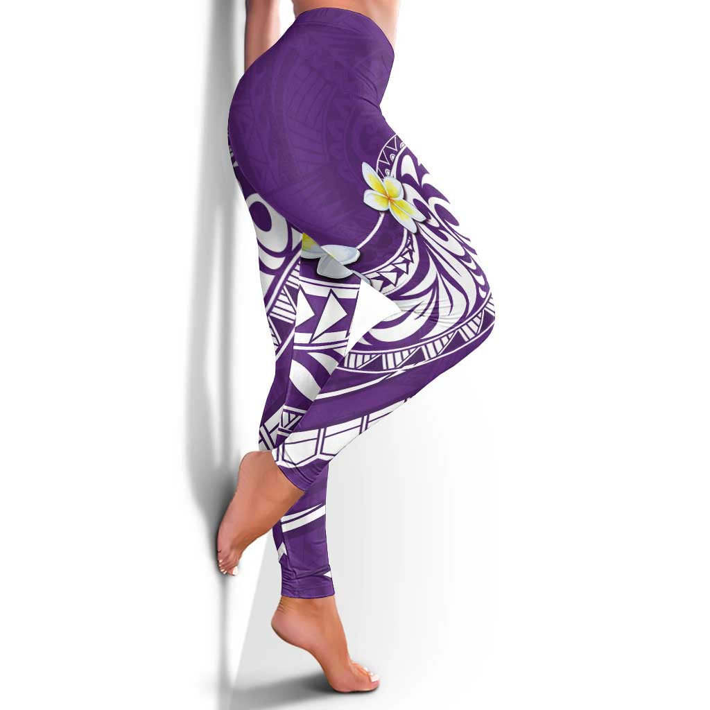 Hawaii Aloha Leggings Plumeria Vintage - Violet LT7 - Polynesian Pride