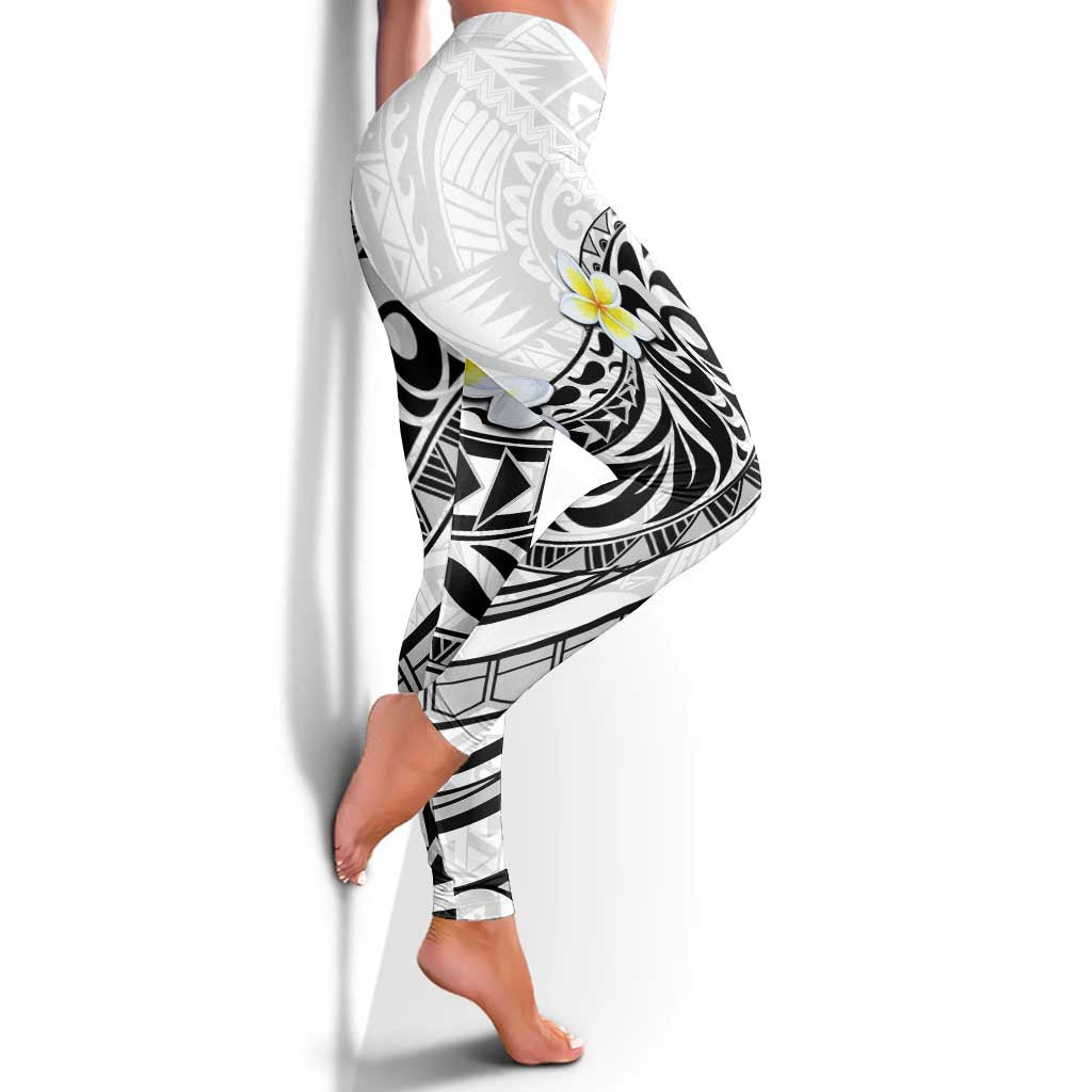 Hawaii Aloha Leggings Plumeria Vintage - White LT7 - Polynesian Pride