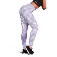 Hawaii Aloha Plumeria Lei Lavender Palaka Leggings - Polynesian Pride