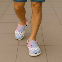 Hawaii Aloha Plumeria Lei Pastel Candy Palaka Clogs Shoes - Polynesian Pride