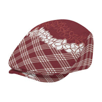 Hawaii Aloha Plumeria Lei Scarlet Palaka Jeff Hat - Polynesian Pride