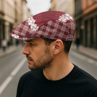 Hawaii Aloha Plumeria Lei Scarlet Palaka Jeff Hat - Polynesian Pride