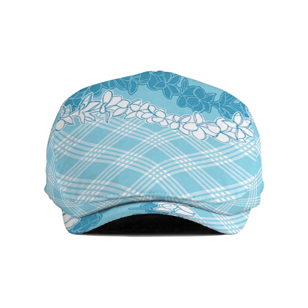Hawaii Aloha Plumeria Lei Turquoise Palaka Jeff Hat - Polynesian Pride