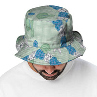 Hawaii Anthurium Tiare Pikake Lei Bucket Hat Omaomao Lauhala Art Pattern