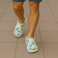 Hawaii Anthurium Tiare Pikake Lei Clogs Shoes Omaomao Lauhala Art Pattern