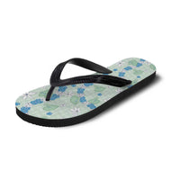 Hawaii Anthurium Tiare Pikake Lei Flip Flops Omaomao Lauhala Art Pattern LT01 - Polynesian Pride