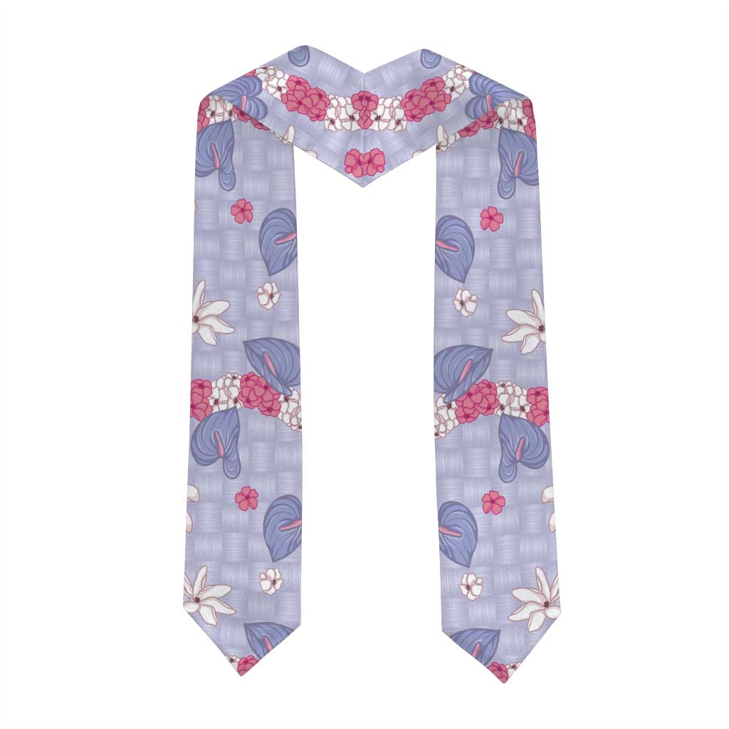 Hawaii Anthurium Tiare Pikake Lei Graduation Stole Poni Lauhala Art Pattern