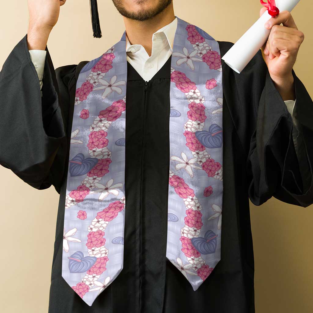 Hawaii Anthurium Tiare Pikake Lei Graduation Stole Poni Lauhala Art Pattern