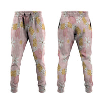 Hawaii Anthurium Tiare Pikake Lei Jogger Pants Akala Lauhala Art Pattern