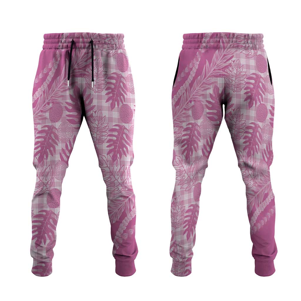 Hawaii Breadfruit Palaka Jogger Pants Omaomao Ulaula Maile Lei - Polynesian Pride
