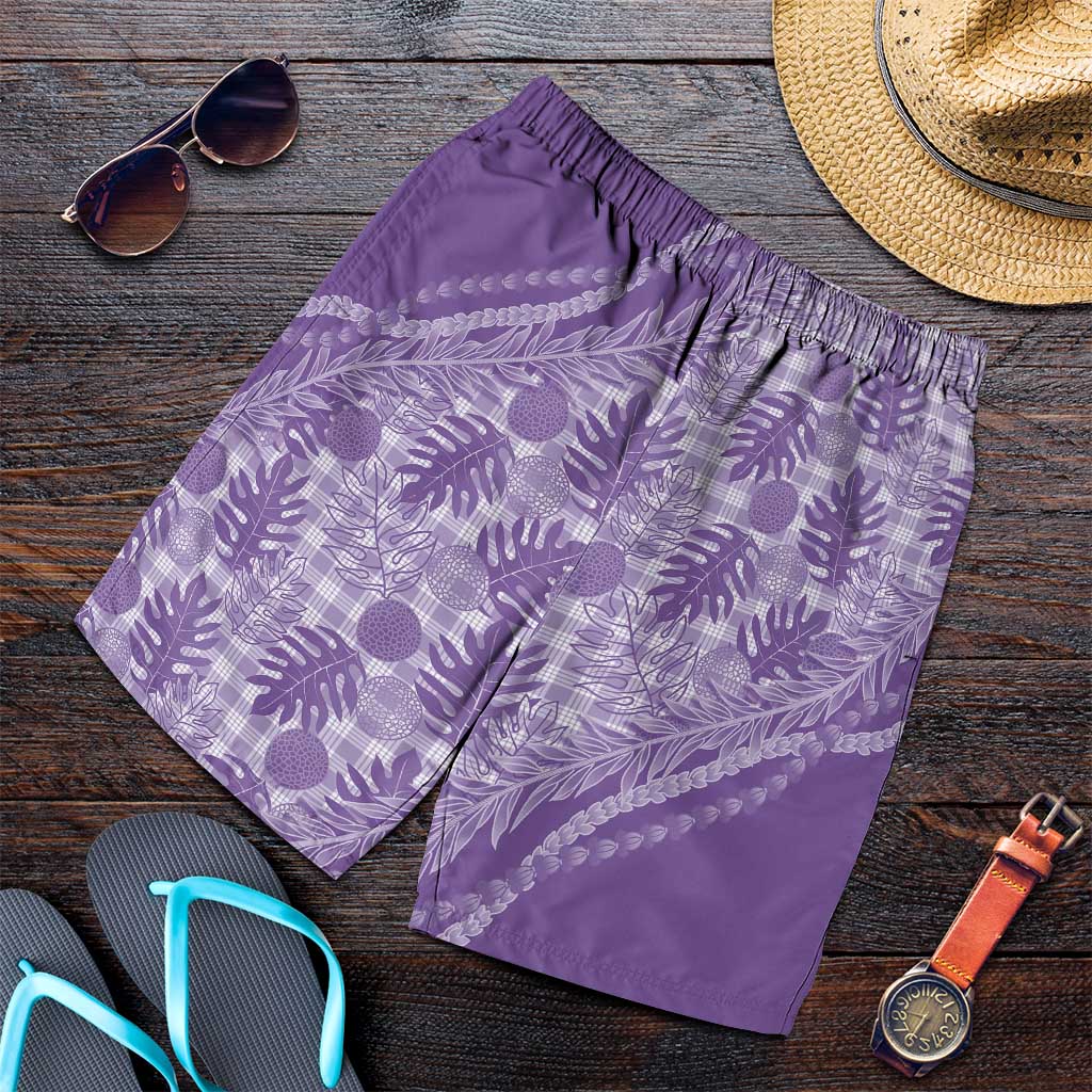 Hawaii Breadfruit Palaka Shorts for Men Poni Maile Lei - Polynesian Pride