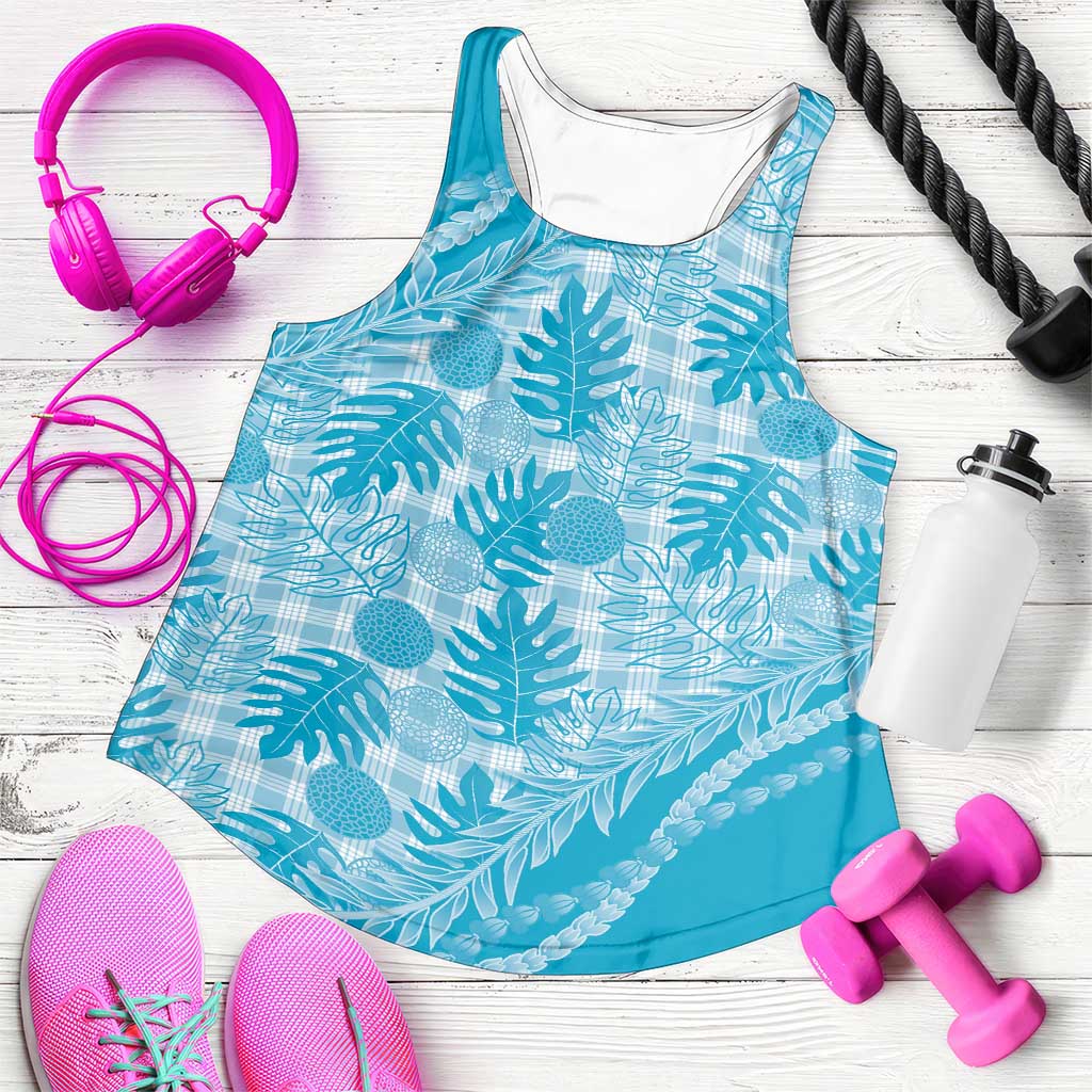 Hawaii Breadfruit Palaka Women Racerback Tank Polu Maile Lei - Polynesian Pride