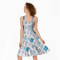 Hawaii Coastal Summer Postcard Midi Dress