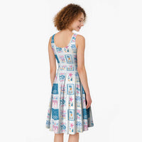 Hawaii Coastal Summer Postcard Midi Dress
