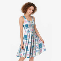 Hawaii Coastal Summer Postcard Midi Dress