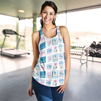 Hawaii Coastal Summer Postcard Women Racerback Tank