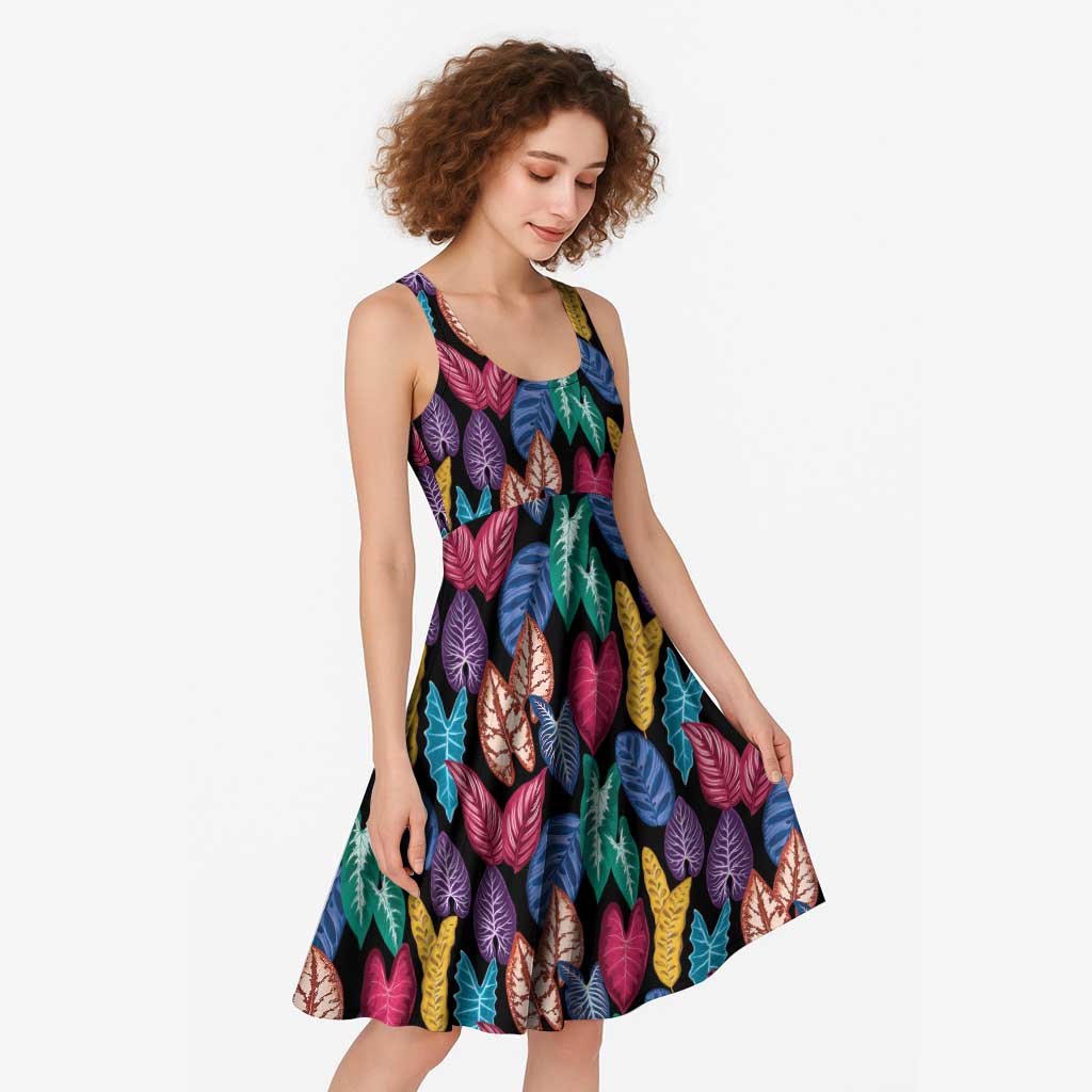 Hawaii Colorful Tropical Leaves Midi Dress LT01 - Polynesian Pride