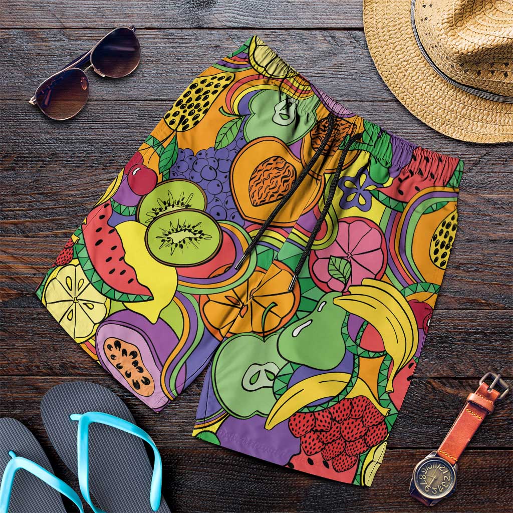 Hawaii Fruits Hippie Style Shorts for Men Vibrant Colorful LT01 Multicolor - Polynesian Pride