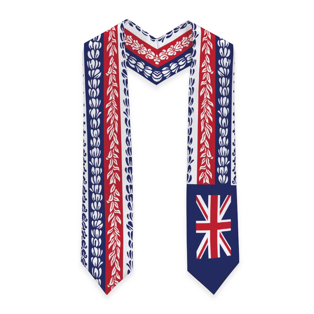 Hawaii Graduation Stole Hawaiian Flag With Leis LT05 - Polynesian Pride
