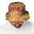 Hawaii Hibiscus Bucket Hat Turtles Tribal Motifs Vintage Floral Style - Polynesian Pride