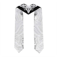 Hawaii Hibiscus Flowers Graduation Stole Grayscale Polynesian Pattern LT05 - Polynesian Pride