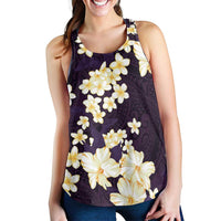 Hawaii Hibiscus Plumeria Purple Women Racerback Tank Polynesian Pattern LT01 - Polynesian Pride