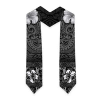 Hawaii Hibiscus With Black Polynesian Pattern Graduation Stole LT05 - Polynesian Pride