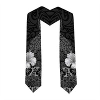 Hawaii Hibiscus With Black Polynesian Pattern Graduation Stole LT05 - Polynesian Pride