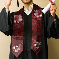 Hawaii Hibiscus With Oxblood Polynesian Pattern Graduation Stole LT05 - Polynesian Pride