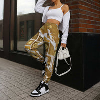 Hawaii Japanese Culture Gold Jogger Pants Spring Cranes Aloha Pattern LT01 - Polynesian Pride