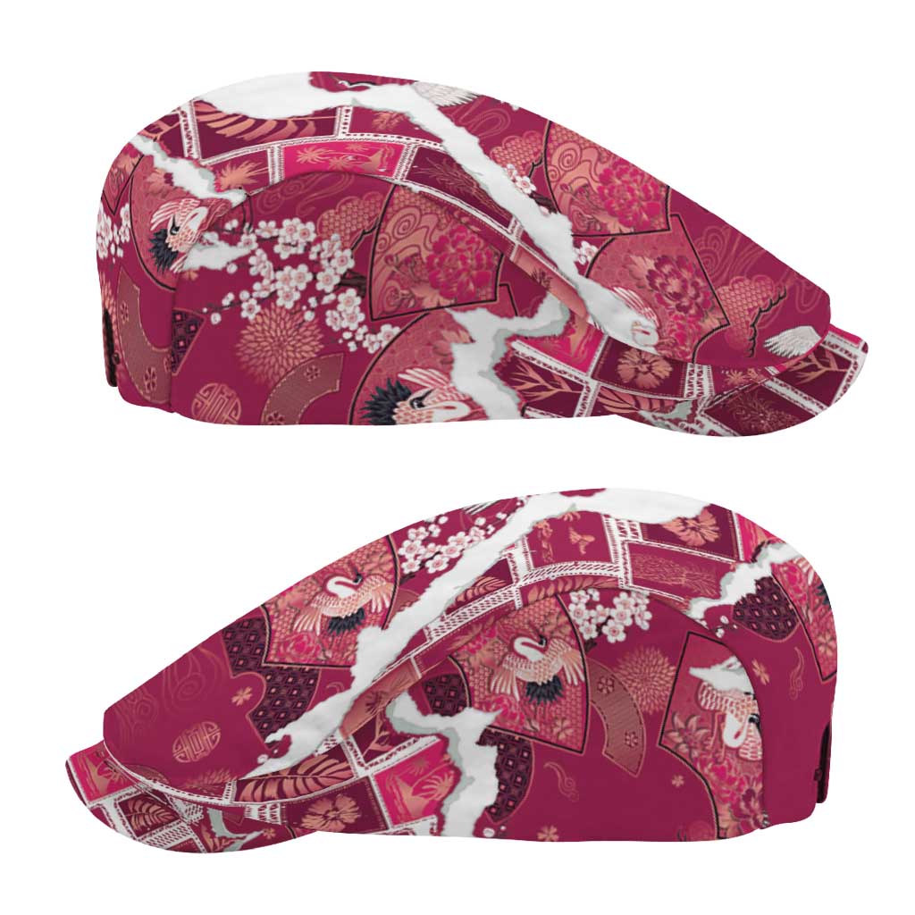 Hawaii Japanese Culture Pink Jeff Hat Spring Cranes Aloha Pattern
