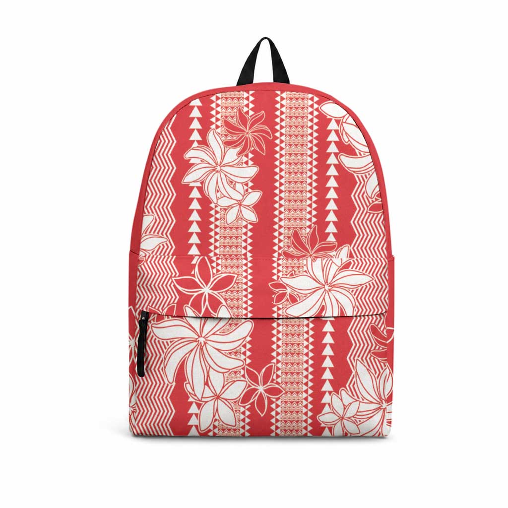 Hawaii Kakau Tribal Backpack With Red Tiare LT05 Red - Polynesian Pride